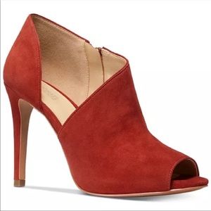 MICHAEL MICHAEL KORS Elodie Peep Toe Shooties Women’s 7 Bootie rust